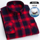 Paul 100%cotton men's grinding long -sleeved long -sleeved shirt in the middle and young casual whole cotton plaid shirt increase SIZE men's clothing