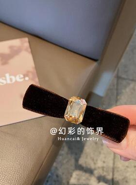 韩国新款丝绒蝴蝶结发夹