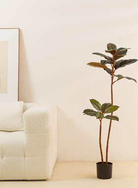 新中式黑金刚仿真绿植茶室书房