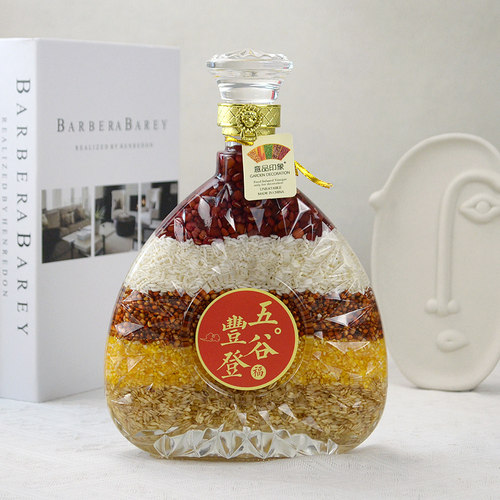 五谷丰登杂粮玻璃装饰品摆设创意酒柜摆件结婚乔迁餐厅工艺品摆饰 - 图0