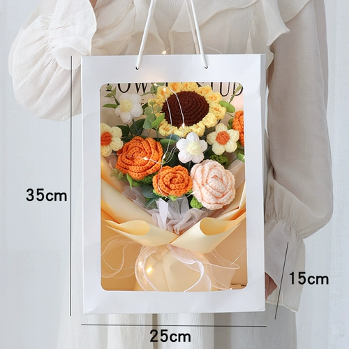 Творческий вязаный вязание готово день рождения подарок подруга подруга девочка симуляция шерстяного букета для подсолнечной компании Подарок