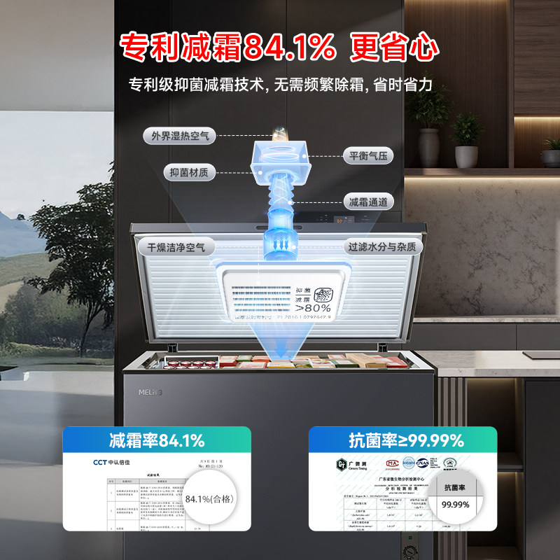 美菱301L家用商用大容量冷冻冷藏两用冰柜单温节能政府补贴20%