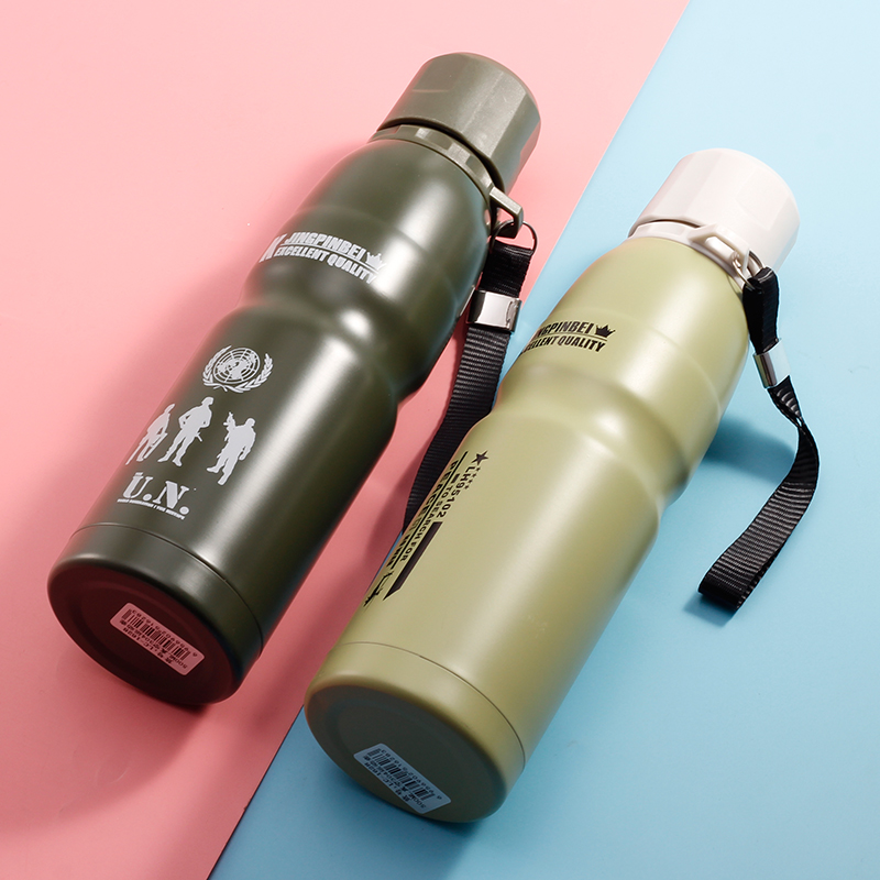 旅行杯子运动水壶大容量便携户外不锈钢保温水杯学生骑行杯子弹头 - 图1