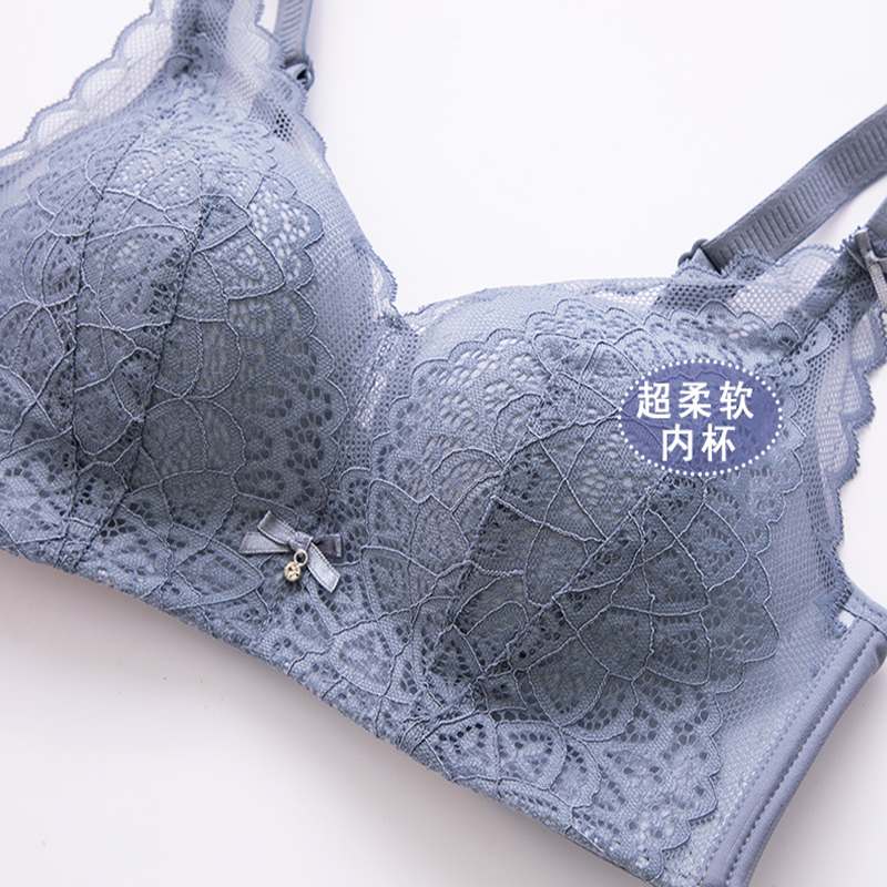 婴儿棉小胸平胸不空杯中厚无钢圈聚拢专用纯欲文胸性感调整内衣女-图0