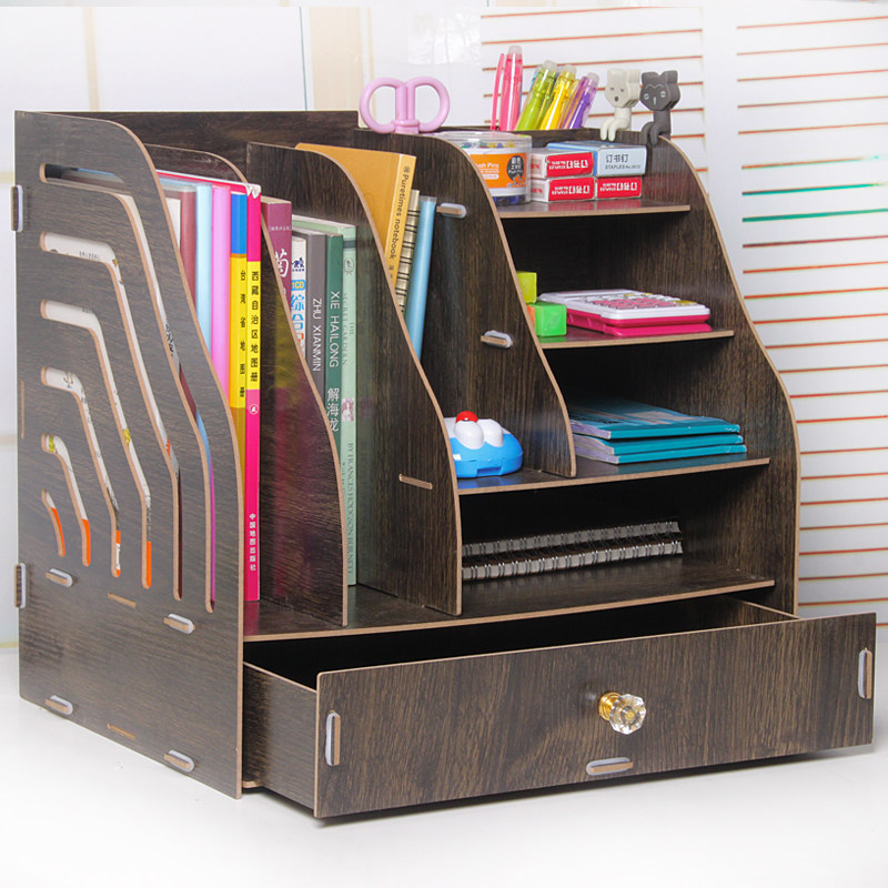 燕鸥 办公收纳用品 桌面文件 框资料架 笔筒 木