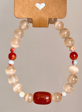 [杏花微红]新中式清透版中国风手串复古国风气质新年显白手饰女