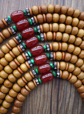 民族风黑曜石象牙果女士佛珠项链