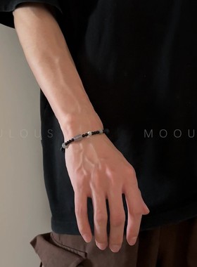 非金属玻璃手链 简约百搭编织手链男女弹力绳夏季冷淡风ins手环