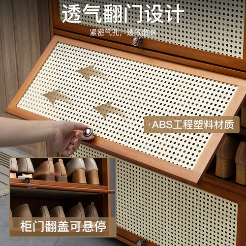 鞋柜门口进门靠墙家用鞋架子非实木多功能多层鞋子收纳柜防尘遮 - 图1