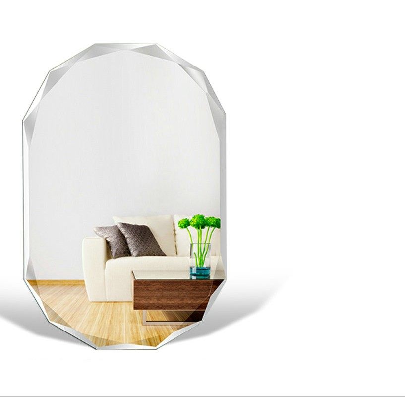 简约无框多棱浴室镜子壁挂镜卫生间镜洗手间化妆梳妆卫浴镜粘贴镜,淘宝优惠券,粉丝福利购,淘宝优惠卷