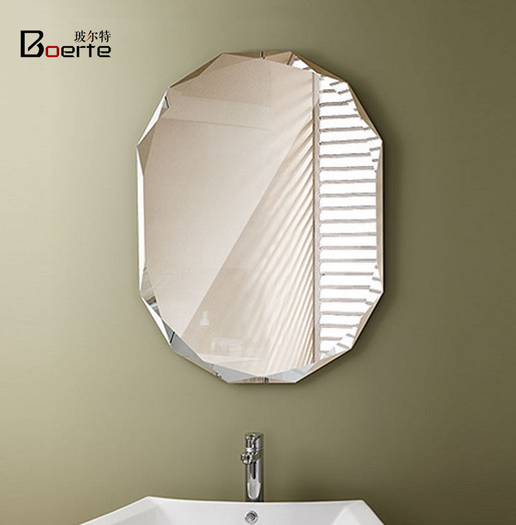简约无框多棱浴室镜子壁挂镜卫生间镜洗手间化妆梳妆卫浴镜粘贴镜,淘宝优惠券,粉丝福利购,淘宝优惠卷
