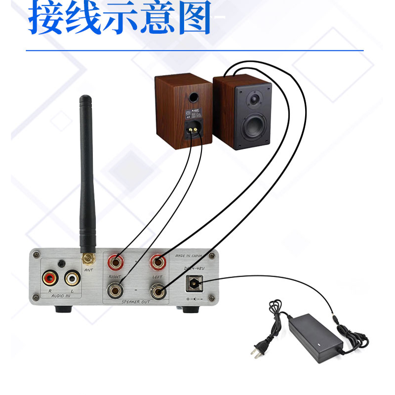 D325B TPA3255立体声2.0大功率HIFI数字 QCC3034蓝牙5.1音调功放 - 图1