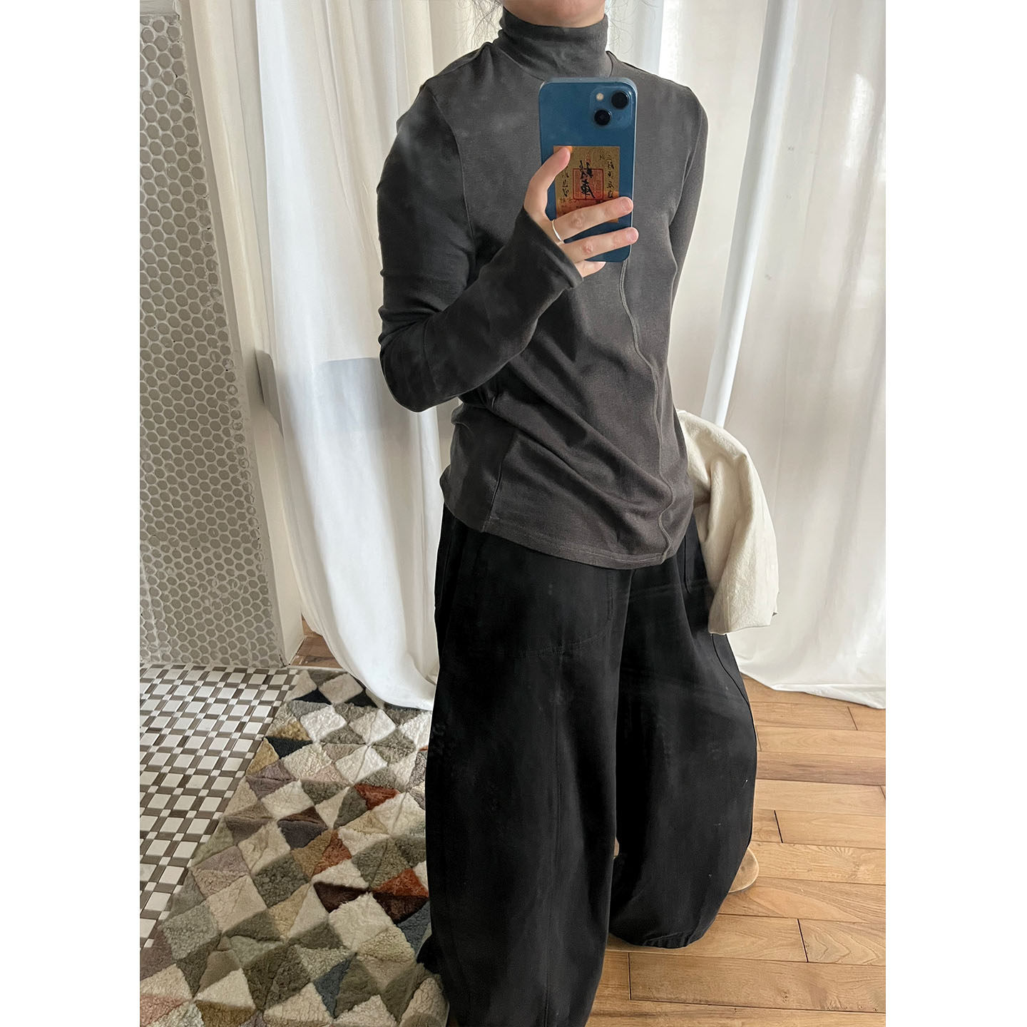 小众表妹 黑色弯刀裤巨显瘦超百搭廓形感宽松阔腿时髦直筒休闲裤,淘宝优惠券,粉丝福利购,淘宝优惠卷