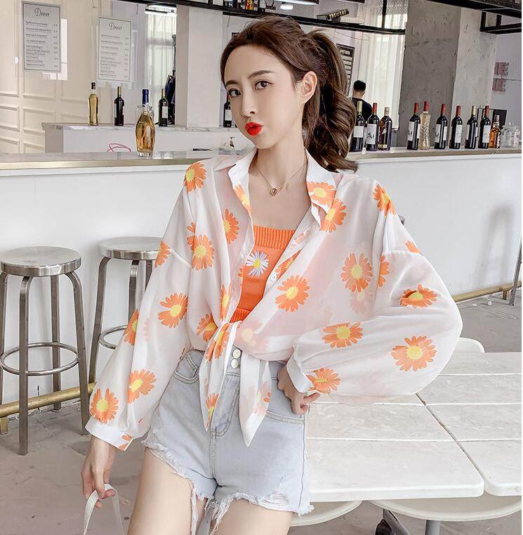 2020新款雪纺衬衫女夏短款防晒衣 木知秋服饰短外套