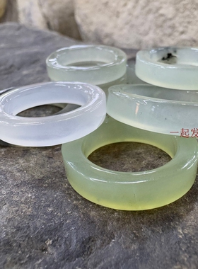 福13】素圈直切男女招财玉石3.8焕新周 岫玉水墨冰戒指 一物一图