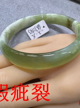 69+宽镯青提奶盖大口径薄镯天然岫玉手镯女款200斤胖妹妹玉石镯