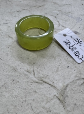 66精品瑕天然岫玉扳指花玉水墨冰种一物一图男款宽戒指玉石爆款