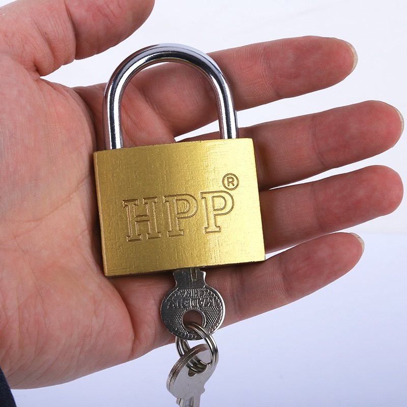锁子门锁仿铜锁宿舍防门盗锁健身房柜子锁迷你抽屉锁行李箱小锁头 - 图0