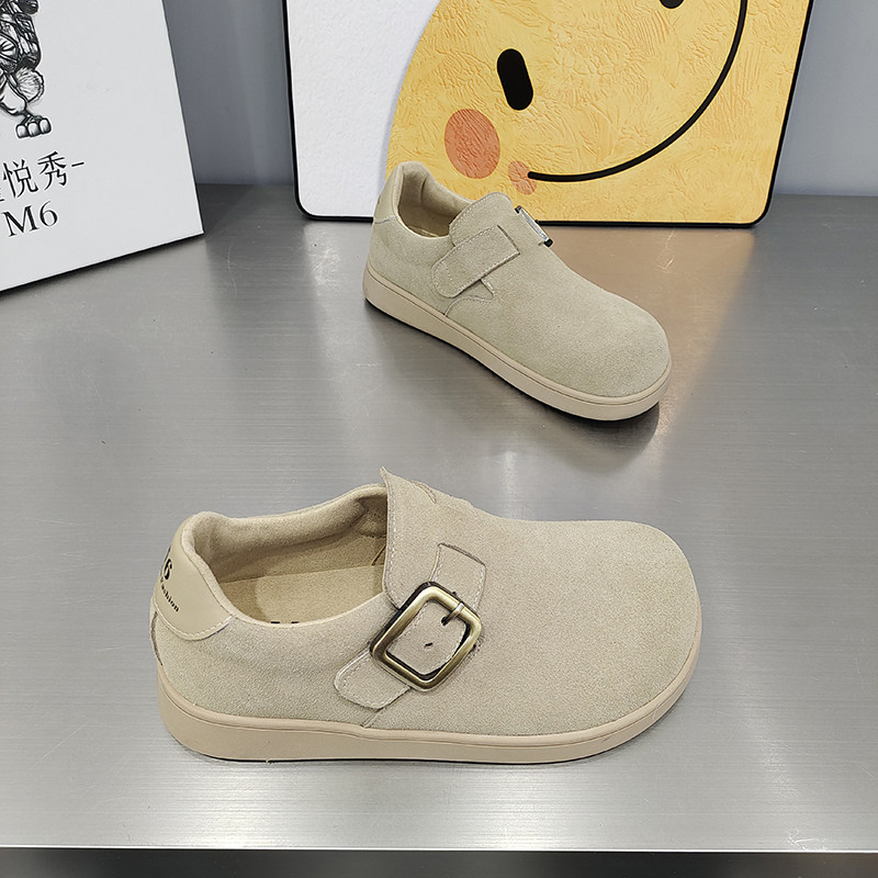 鑫悦秀M6勃肯鞋平底魔术贴一字扣圆头复古女鞋2026春款磨砂皮百搭,淘宝优惠券,粉丝福利购,淘宝优惠卷
