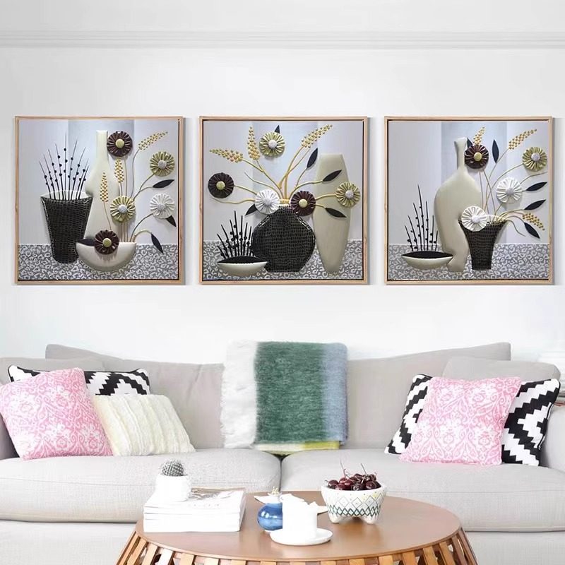 5d钻石画2025新款满钻客厅清新花卉贴砖贴画水晶2024三联画十字绣,淘宝优惠券,粉丝福利购,淘宝优惠卷