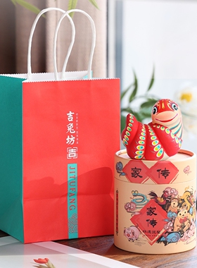 吉兔坊祝福生肖泥塑兔爷摆件