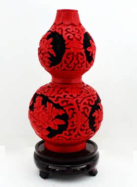 漆器生日摆件商务礼品葫芦花瓶