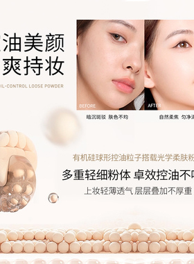 AKF散粉新款定妆粉控油持久蜜粉饼干油皮防水不脱妆正品女