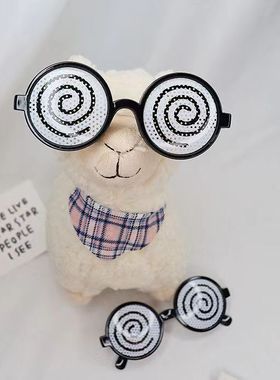 学生自拍搞怪眼镜创意眩晕可转动眼珠子墨镜儿童生日派对拍照道具