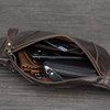 Genuine first layer cowhide leather running mobile phone waist bag