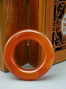 玉石红玛瑙平安扣圆环女款送妈妈