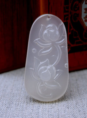 天然玛瑙白玉髓挂件吊坠