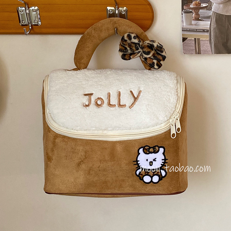 可爱麂皮小房子化妆包女新款大容量便捷旅行化妆刷收纳包洗漱包,淘宝优惠券,粉丝福利购,淘宝优惠卷