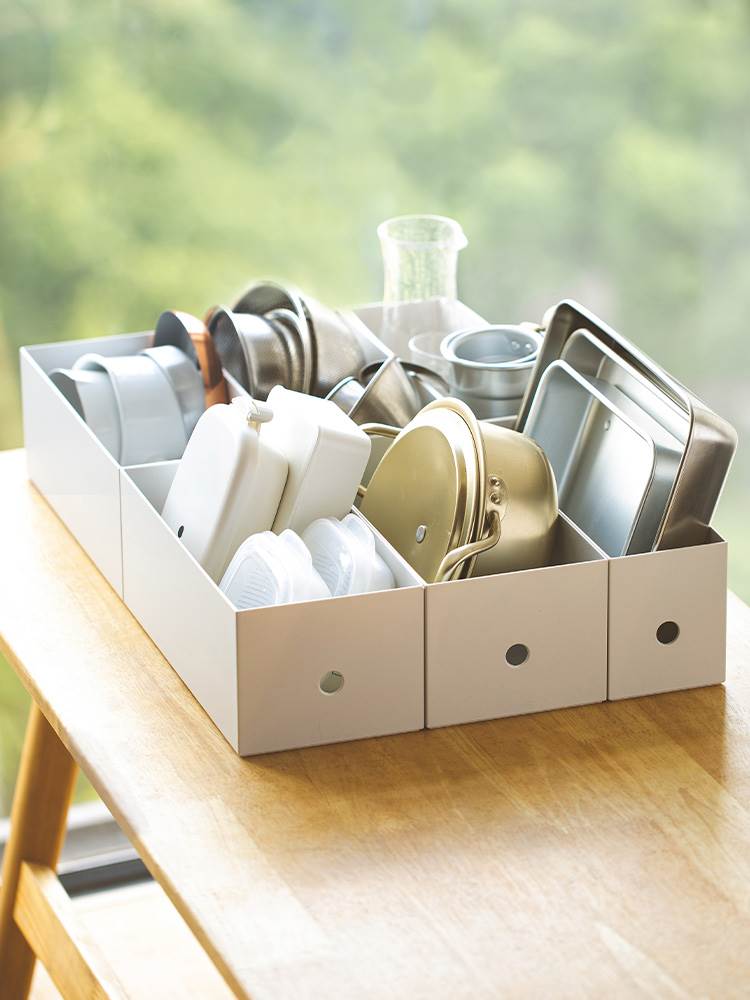 霜山A4文件收纳盒档案盒桌面文件框厨房厨具储物盒橱柜杂物整理盒 - 图0