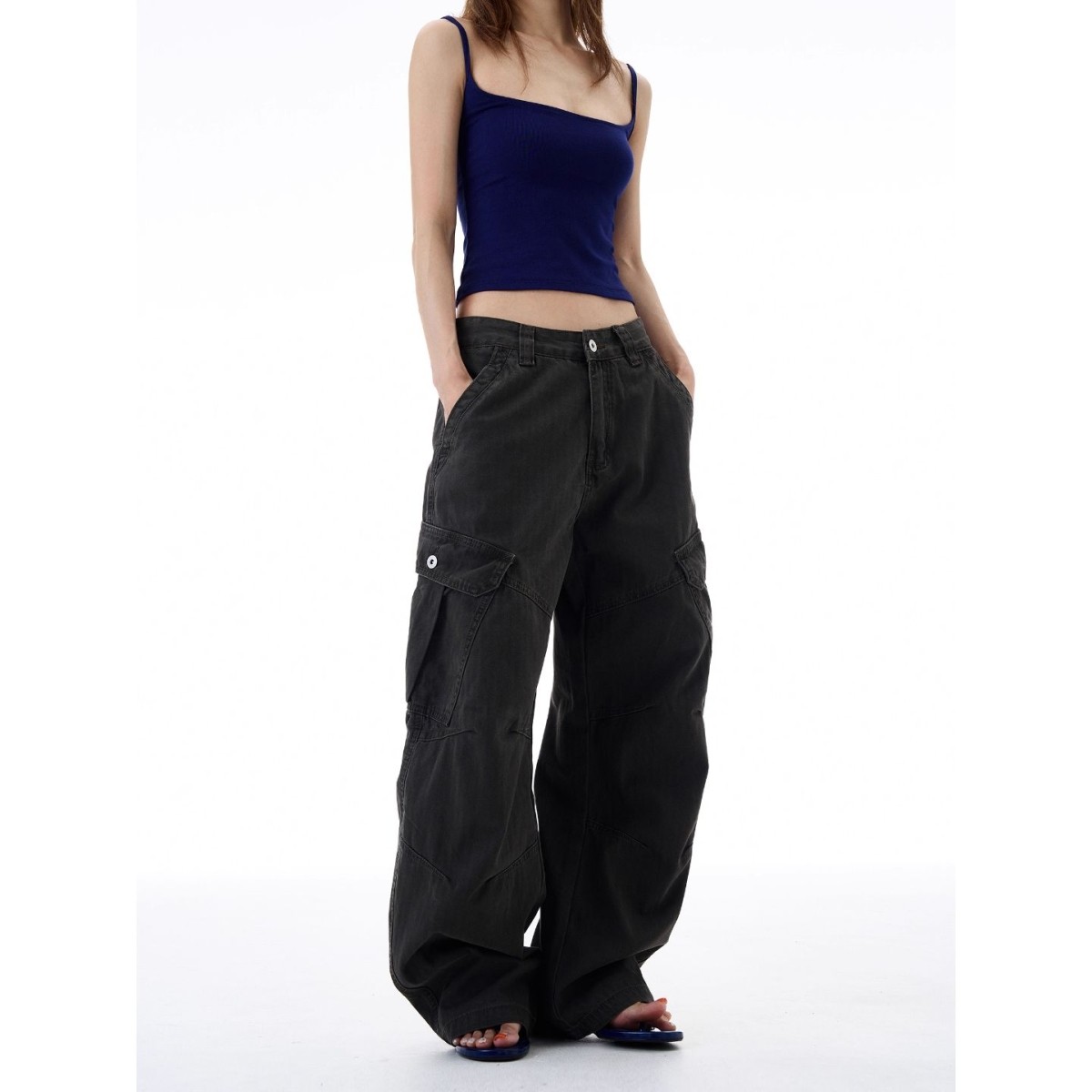 MADWITCH美式复古解构设计感工装裤男女宽松休闲褶皱直筒垂感裤子,淘宝优惠券,粉丝福利购,淘宝优惠卷