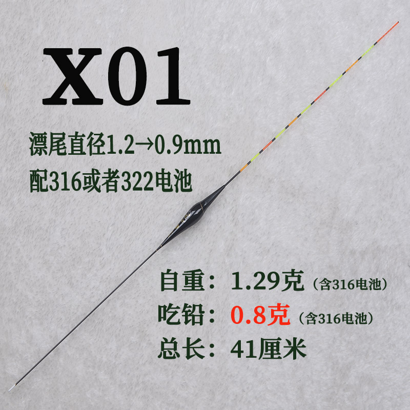 龙众316夜光漂322电子漂轻口高灵敏度夜钓浮漂夜光稳定垂钓鲫鱼漂 - 图2