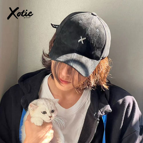 XOTIC官方NEVER翻毛硬顶鸭舌帽男女刺绣棒球帽岳雨婷同款户外遮阳 - 图0