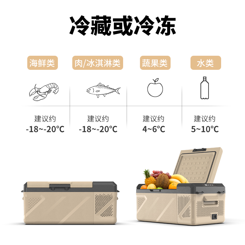 冰虎车载冰箱压缩机制冷12/24V220V通用冷冻冷藏车家两用小冰箱 - 图1