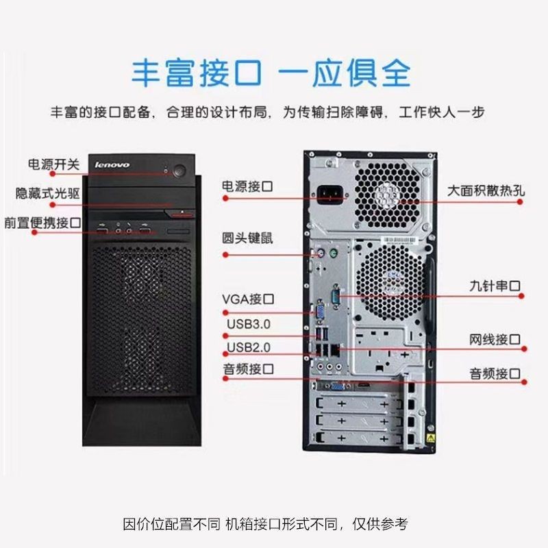 联想品牌主机全套四核高配i3 i5 i7办公游戏主机独显整套 - 图1