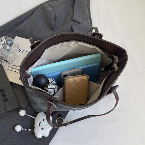 高级感百搭单肩大包包女2025新款潮时尚休闲简约大容量通勤托特包 - 图3