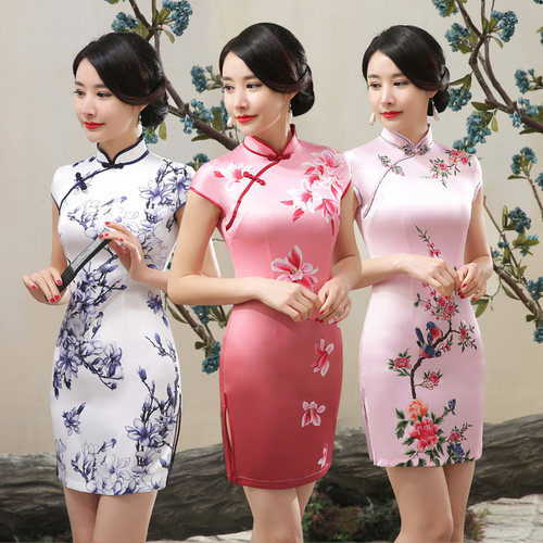 高档真丝绸旗袍短款2026年夏季新款改良紧身包臀年轻款少女日常 - 图2