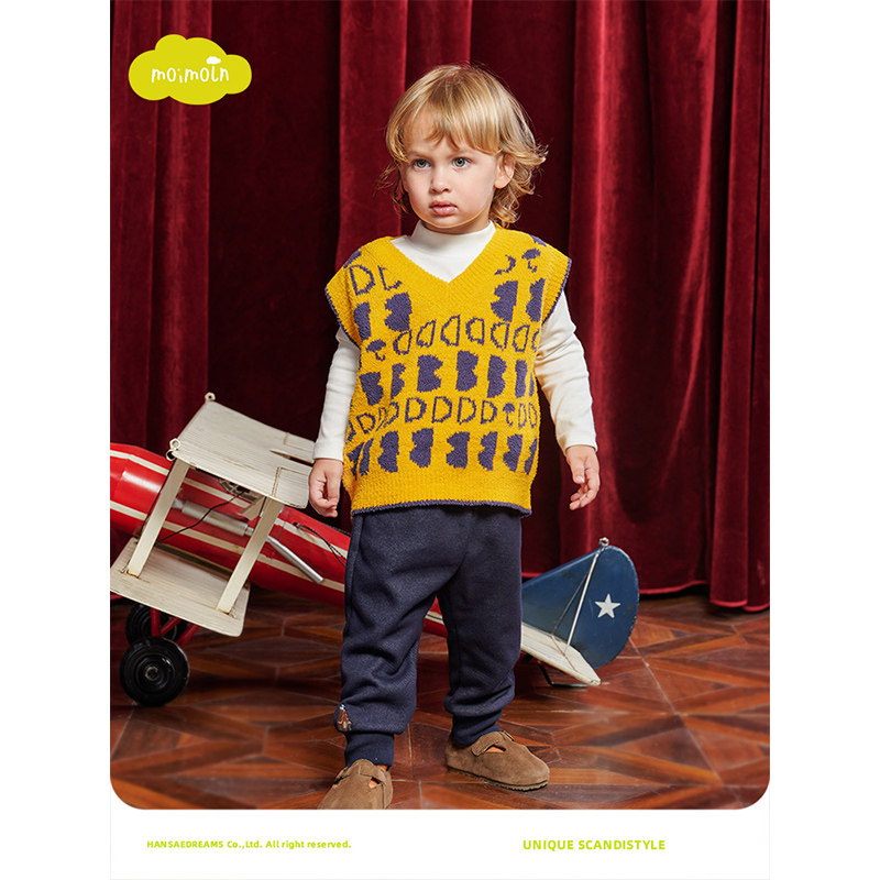 moimoln小云朵童装秋冬男童针织背心男宝宝无袖上衣儿童马甲,淘宝优惠券,粉丝福利购,淘宝优惠卷