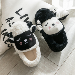 女士冬季包跟保暖棉拖鞋