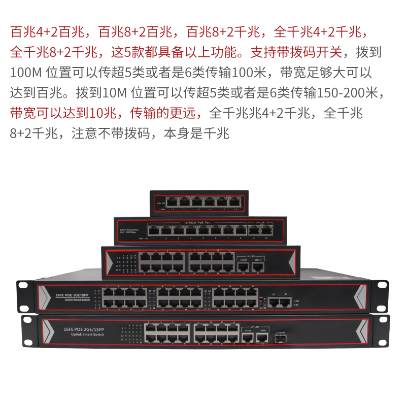 aopre欧柏POE交换机4口8口16口24口百兆千兆poe供电交换机SFP光口网线供电网络监控无线AP兼容海康大华摄像头 - 图3