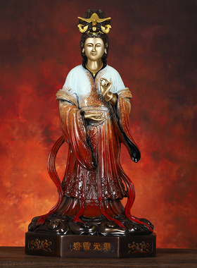 黄铜碧霞元君中式家居客厅