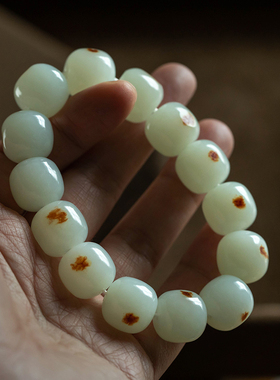 孤品和田玉碧莲幽梦手串大善堂