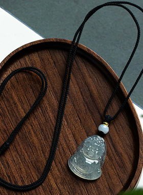 孤品【翡翠·佛佑安康】吊坠项链收藏级精工雕刻玉石项链一物一证