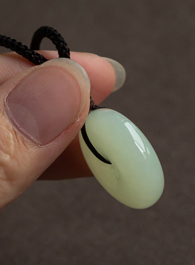 天然和田玉平安扣吊坠情侣玉坠礼