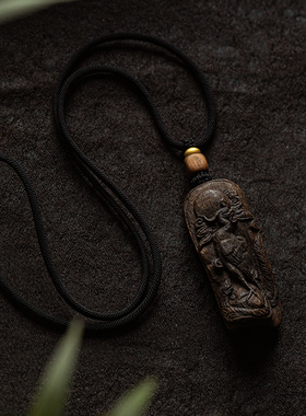 孤品【沉香木.有凰来仪】沉香木吊坠男女高档毛衣链一物一链接