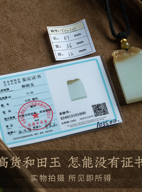 孤品【和田玉·马到成功】吊坠毛衣项链男女高档玉石礼物一物一证