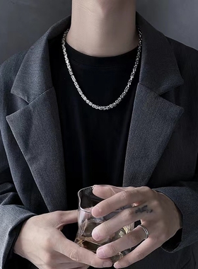 男士项链百搭轻奢高级感粗链素链男强哥同款帝王链高街痞帅锁骨链